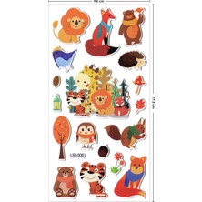 Bear & Pear Hayvanlar Alemi Kendinden Yapışkanlı Kabartmalı Sticker Çocuk Çıkartmaları