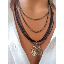 Zeyn Club Deri Özel Tasarım Lotus Kolye