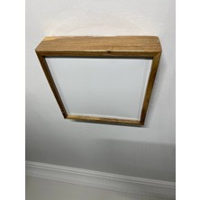 AR&MA WOOD Ahşap Çerçeve Tavan LED Aydınlatma Avize 30*30 cm Salon Yatak Odası Mutfak 6500K Beyaz Işık Kare