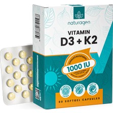 Naturagen Vitamin D3 + K2 1000 Iu 60 Kapsül