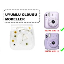 Trendfone Fujifilm İnstax Mini 11-12 Uyumlu Papatya Detaylı Plastik Çanta