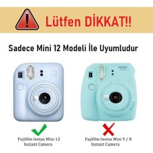 Trendfone Fujifilm İnstax Mini 12 Şeffaf Koruyucu Kılıf Taşıma Askısı Ile Birlikte Sert Plastik