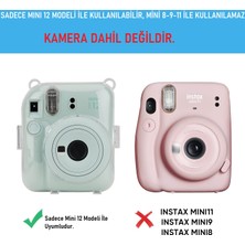 Trendfone Fujifilm İnstax Mini 12 Şeffaf Koruyucu Kılıf Taşıma Askısı Ile Birlikte Sert Plastik