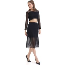 Mois Atelier Tül Crop-Etek Takım Abiye Nikah Elbise Tasarım Büyük Beden Bayramlık