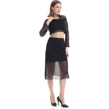 Mois Atelier Tül Crop-Etek Takım Abiye Nikah Elbise Tasarım Büyük Beden Bayramlık