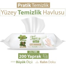 Baby Turco Turco Doğadan Pratik Yüzey Temizlik Havlusu 100 Yaprak Yeşil Sabun/yeşil Çam (4 Lü Set) 400 Yaprak