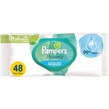 Prima Pampers Harmonie Islak Havlu Mendil Aqua Pure 48 Yaprak 6 Lı Set (288 Yaprak) Organik Pamuk