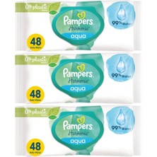 Prima Pampers Harmonie Islak Havlu Mendil Aqua Pure 48 Yaprak 3 Lü Set (144 Yaprak) Organik Pamuk