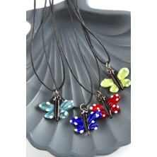 Feryal Kelebek Cam Kolye