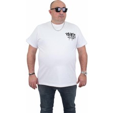 Moc Grande Mocgrande Erkek Büyük Beden Sıfır Yaka T-Shirt Paris 24129 Beyaz