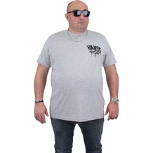 Moc Grande Mocgrande Erkek Büyük Beden Sıfır Yaka T-Shirt Paris 24129 Grı Melanj