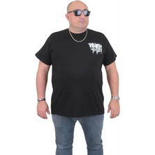 Starbattal Erkek Büyük Beden Sıfır Yaka T-Shirt Paris 24129 Sıyah