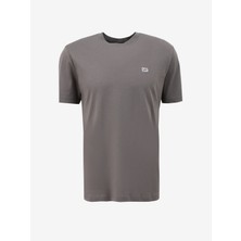 Lee Bisiklet Yaka Antrasit Erkek T-Shirt L60UFQ003 Bisiklet Yaka T-Shirt