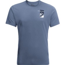Jack Wolfskin Vonnan S/s Graphic T Erkek Mavi Tişört