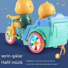 Janjon Star Ilginç Ses ve Işık Şekline Sahip Çocukların Elektrikli Sarı Ördek Üç Tekerlekli Bisiklet Oyuncağı (Yurt Dışından)