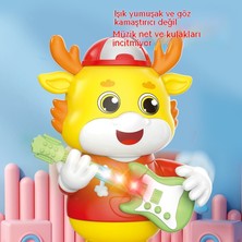 Janjon Star Elektrik Dansı Sevimli Ejderha Gitarist Müzikli Işık Salıncak Karikatür Sevimli Şekil Çocuk Oyuncağı (Yurt Dışından)