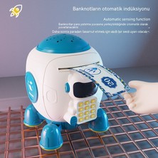 Janjon Star Çocuk Roket Kumbara Büyük Kapasiteli Simüle Parmak Izi Şifreli Kilit Müzikli Işık Projeksiyon Çocuk Kumbara Oyuncak (Yurt Dışından)