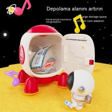 Janjon Star Çocuk Roket Kumbara Büyük Kapasiteli Simüle Parmak Izi Şifreli Kilit Müzikli Işık Projeksiyon Çocuk Kumbara Oyuncak (Yurt Dışından)