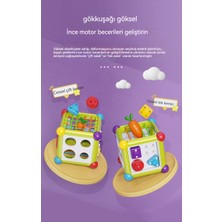 Janjon Star Montessori Bulmaca Erken Eğitim Kutusu Altı Yüzlü Turp Çekerek Bebek Cese Le Kağıt Havlu Renk Eşleştirme Oyuncak (Yurt Dışından)