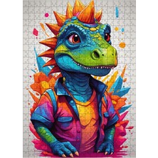 Tablomega Ahşap Mdf Puzzle Yapboz Spor Gömlekli Dinazor Trex 500 Parça 50*70 cm