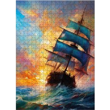 Ekart Ahşap Mdf Puzzle Yapboz Denizleri Aşan Yelkenli Gemi 500 Parça 50*70 cm