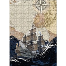 Ekart Ahşap Mdf Puzzle Yapboz Eski Savaş Gemisi 500 Parça 50*70 cm