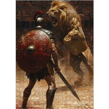 Ekart Ahşap Mdf Puzzle Yapboz Arenadaki Aslan 500 Parça 50*70 cm