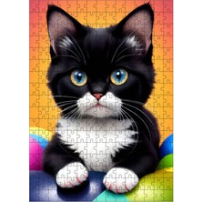 Karizma Tablo Tablomega Ahşap Mdf Puzzle Yapboz Yavru Karakedi 255 Parça 35*50 cm