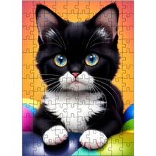 Karizma Tablo Tablomega Ahşap Mdf Puzzle Yapboz Yavru Karakedi 120 Parça 25*35 cm