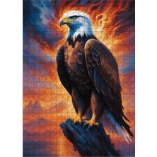 Ekart Ahşap Mdf Puzzle Yapboz Kartal ve Gün Batımı 500 Parça 50*70 cm