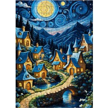 Ekart Tablomega Ahşap Mdf Puzzle Yapboz Sevimli Köy 255 Parça 35*50 cm