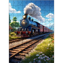 Karizma Tablo Tablomega Ahşap Mdf Puzzle Yapboz Sevimli Buharlı Tren 120 Parça 25*35 cm