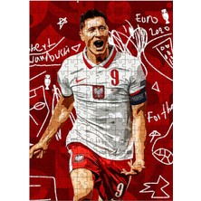 Ekart Tablomega Ahşap Mdf Puzzle Yapboz Lewandowski Futbolcu 255 Parça 35*50 cm