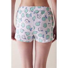 Penti Apples Pointel Beyaz Şort Pijama Altı