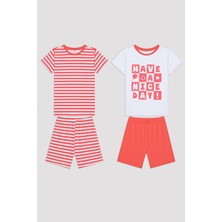 Penti Unisex Çocuk Nice Day Çok Renkli 2li Pijama Takımı