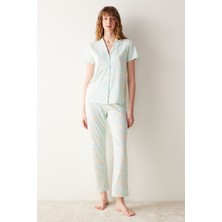 Penti Base Emilia Mint Yeşili Gömlek Pantolon Pijama Takımı