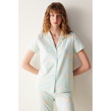 Penti Base Emilia Mint Yeşili Gömlek Pantolon Pijama Takımı