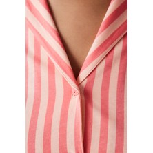 Penti Base Rosy Stripes Gül Rengi Gömlek Pantolon Pijama Takımı