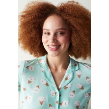 Penti Ice Cream Mint Yeşili Gömlek Pantolon Pijama Takımı
