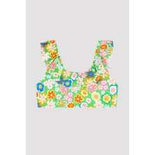 Penti Kız Çocuk Çiçek Desenli Halter Bikini Takımı
