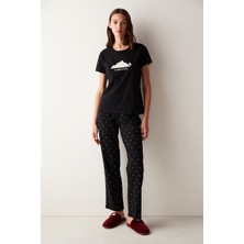 Penti Myself Siyah Pantolon Pijama Takımı