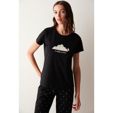 Penti Myself Siyah Pantolon Pijama Takımı