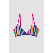 Penti Genç Kız Çizgili Renkli Üçgen Bikini Takımı