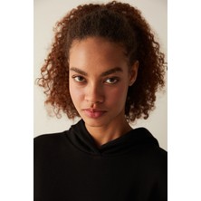 Penti Siyah Kapüşonlu Cep Detaylı Oversize Sweatshirt