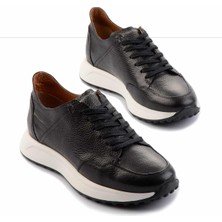 Bambi Siyah Floter Hakiki Deri Erkek Sneaker E01310110240