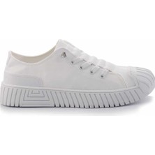 Bambi Beyaz Kumaş   Kadın Sneaker K01175127404