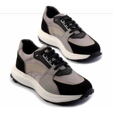 Bambi Siyah Süet Hakiki Deri Erkek Sneaker E01901289102