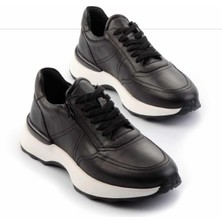 Bambi Siyah Hakiki Deri Erkek Sneaker E01350709503