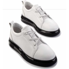 Bambi Beyaz Hakiki Deri Erkek Sneaker E01347042703
