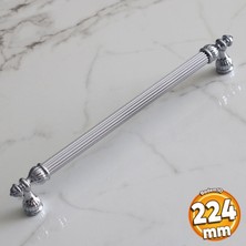 Badem10 Şah 224 mm Krom Renk Kulp Metal Mobilya Çekmece Dolap Kapak Mutfak Kulpları Kulbu Dolabı Kulpu